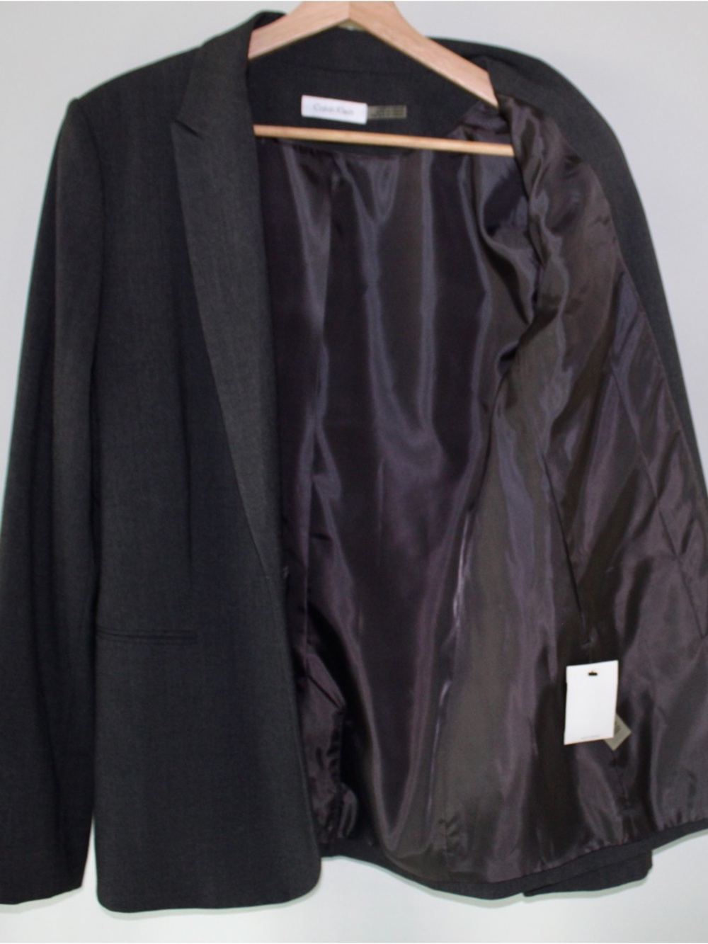 Calvin Klein Women's Black Tailored Single-Button Blazer Size L - Picture 3 of 7